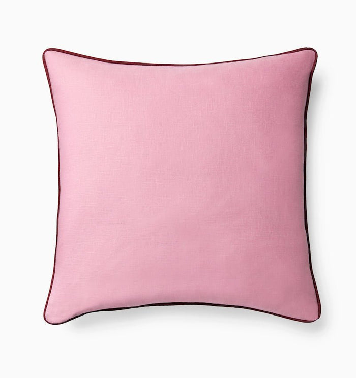 Manarola Pink and Merlot Decorative Pillow by Sferra DECORATIVE PILLOW 20X20 PINK/MERLOT at FIG LINENS AND HOME 1