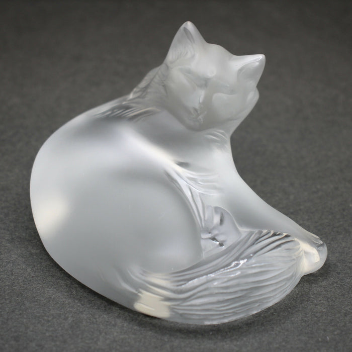 Marie-Claude Lalique happy cat sculpture/paperweight