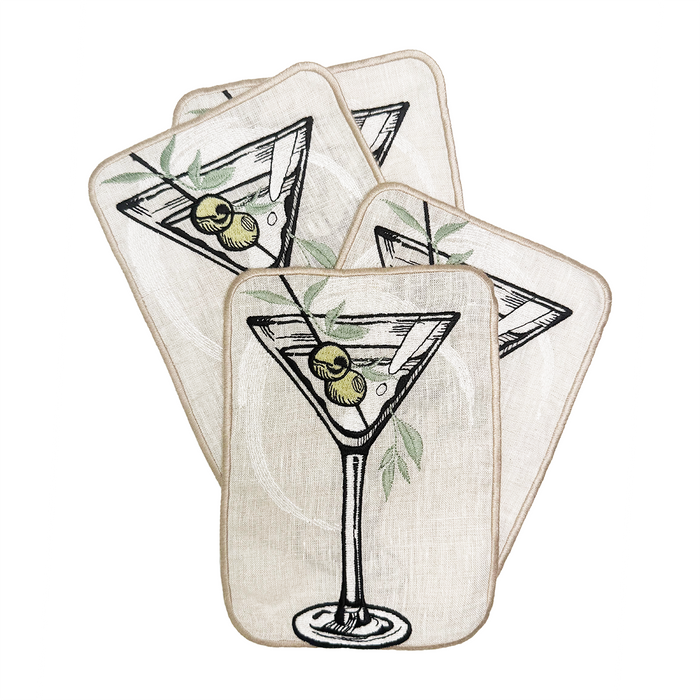 Martini Cocktail Napkins, set of 4