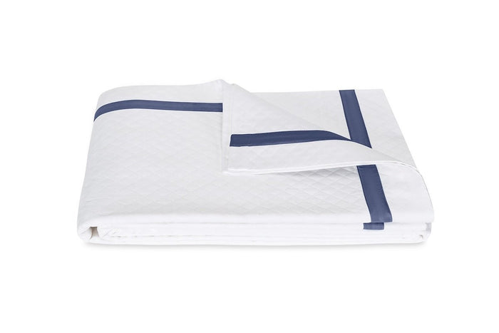 Matouk Matouk Lowell Matelassé Steel Blue - King Coverlet 112 x 97 Steel Blue at FIG LINENS AND HOME - 1