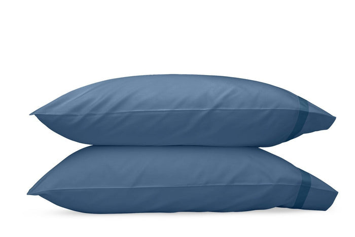 Pillowcases Pair in Matouk Nocturne Sea Blue Bedding | Fig Linens and Home