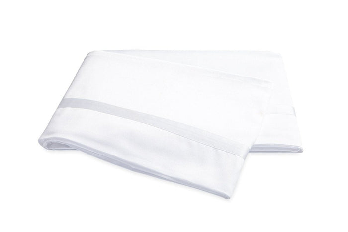 Flat Sheet - Matouk Nocturne Sateen Bedding in White at Fig Linens and Home