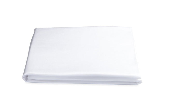 Fitted Sheet - Matouk Nocturne Sateen Bedding in White at Fig Linens and Home