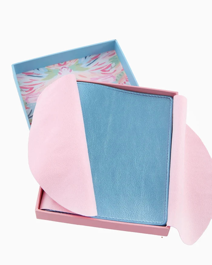 Metallic Light Blue Mahjong Card Folio - The Preppy Bunny