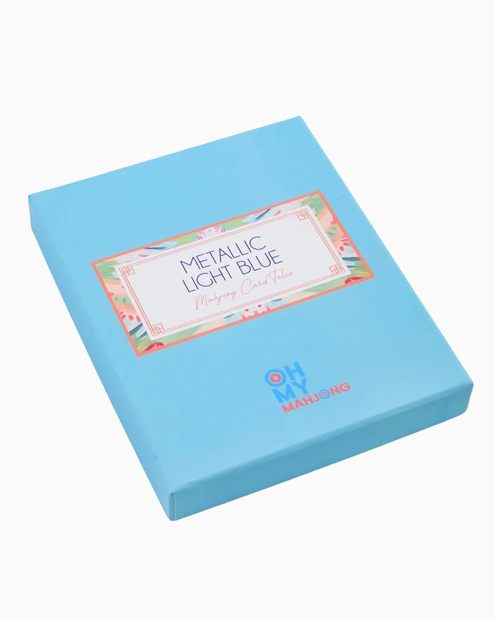 Metallic Light Blue Mahjong Card Folio - The Preppy Bunny