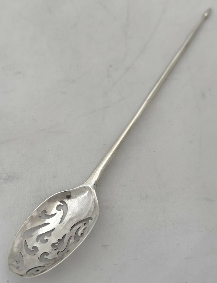 Mid 18th Century English Silver Rat Tail Mote Spoon.