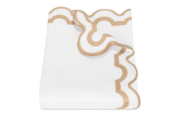 Matouk Coverlet - Mirasol Matelasse Champagne Bed Cover - Fig Linens and Home
