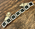 Modern Mid Century 1960’s Norwegian Sterling Silver Gilt Enamel Bracelet
