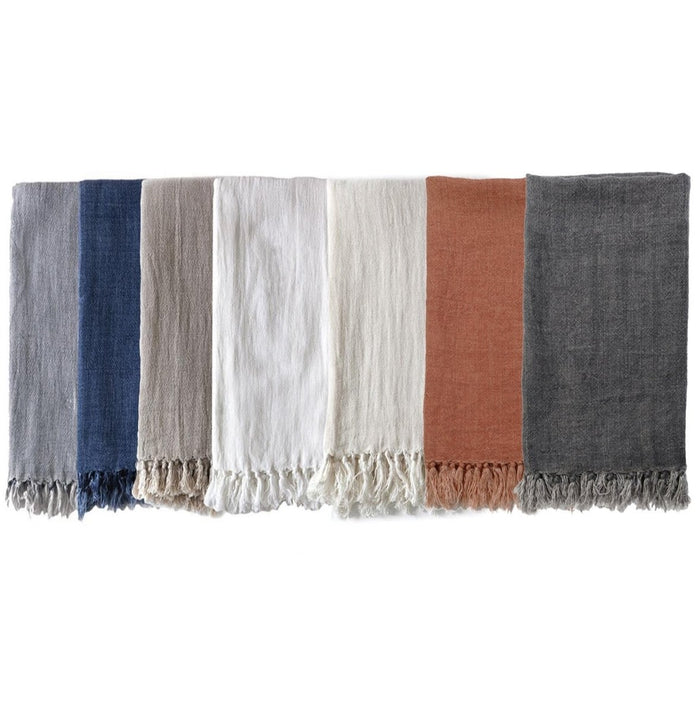 Fig Linens - Pom Pom at Home Montauk Blankets and Throws with Fringe