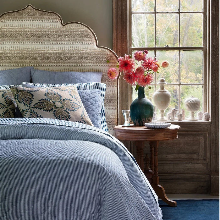 John Robshaw Nandi Indigo Quilts and Shams by John Robshaw - Queen Quilt 92” x 92” Indigo Blue and White at FIG LINENS AND HOME - 5