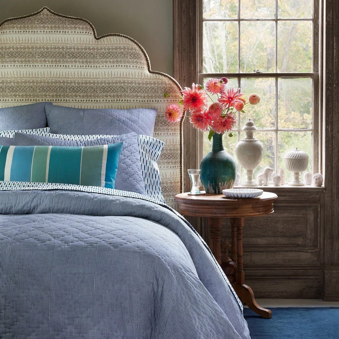 John Robshaw Nandi Indigo Quilts and Shams by John Robshaw - Queen Quilt 92” x 92” Indigo Blue and White at FIG LINENS AND HOME - 6