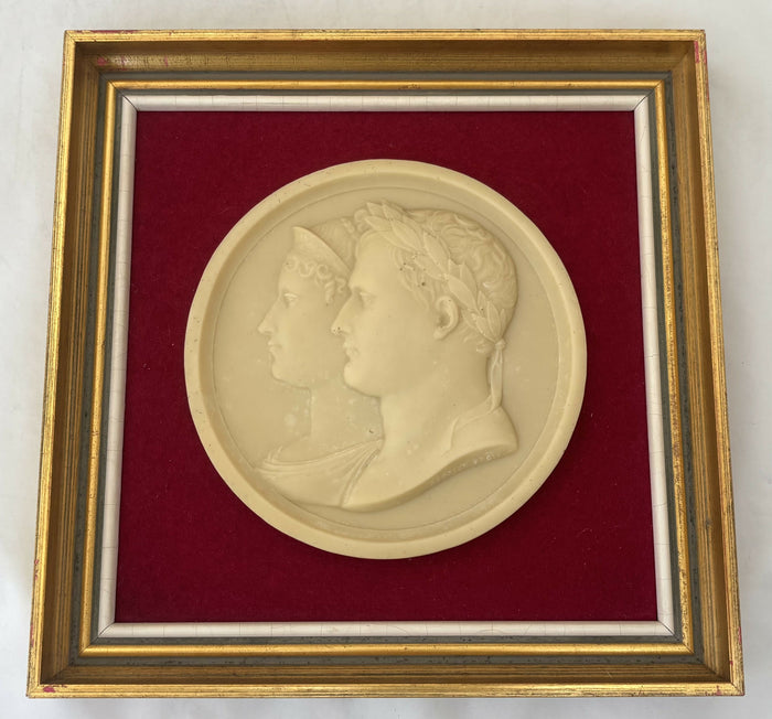 Napoleon Bonaparte and Marie Louise, Portrait Profile Plaque, After Andrieu.