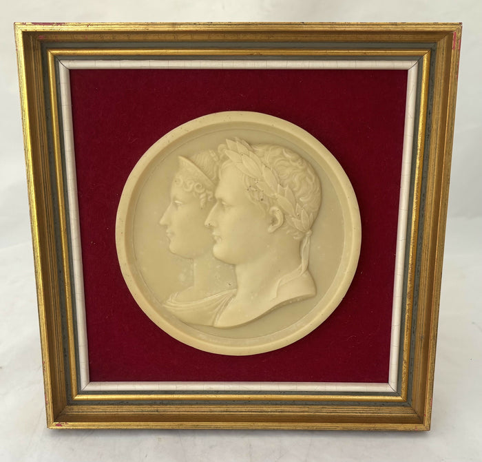 Napoleon Bonaparte and Marie Louise, Portrait Profile Plaque, After Andrieu.