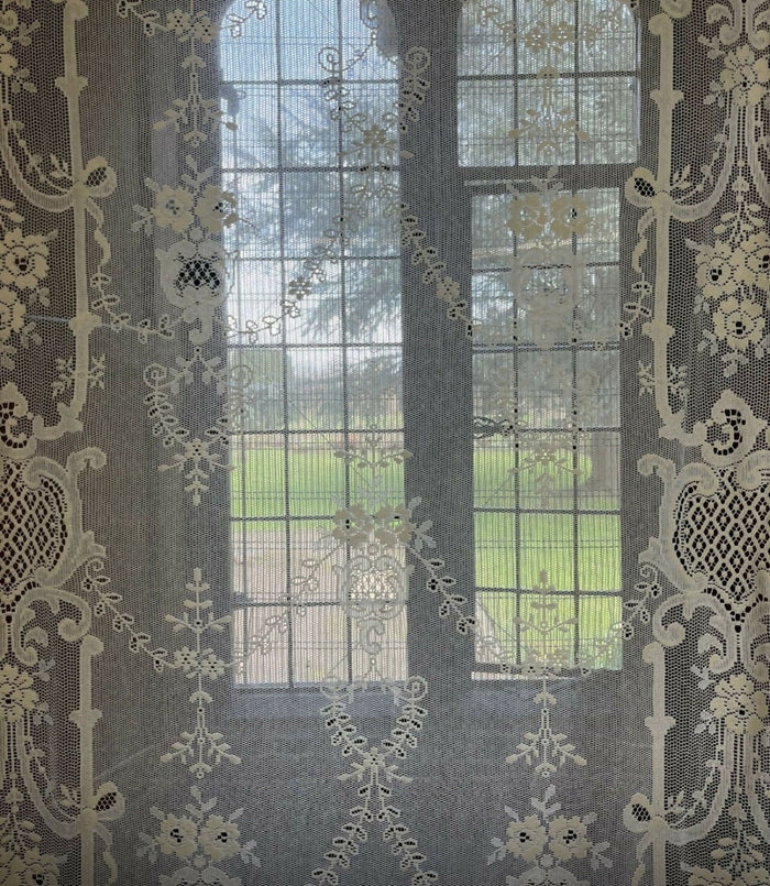 Olivia c1870 period design cotton lace panel readymade 58"/90”