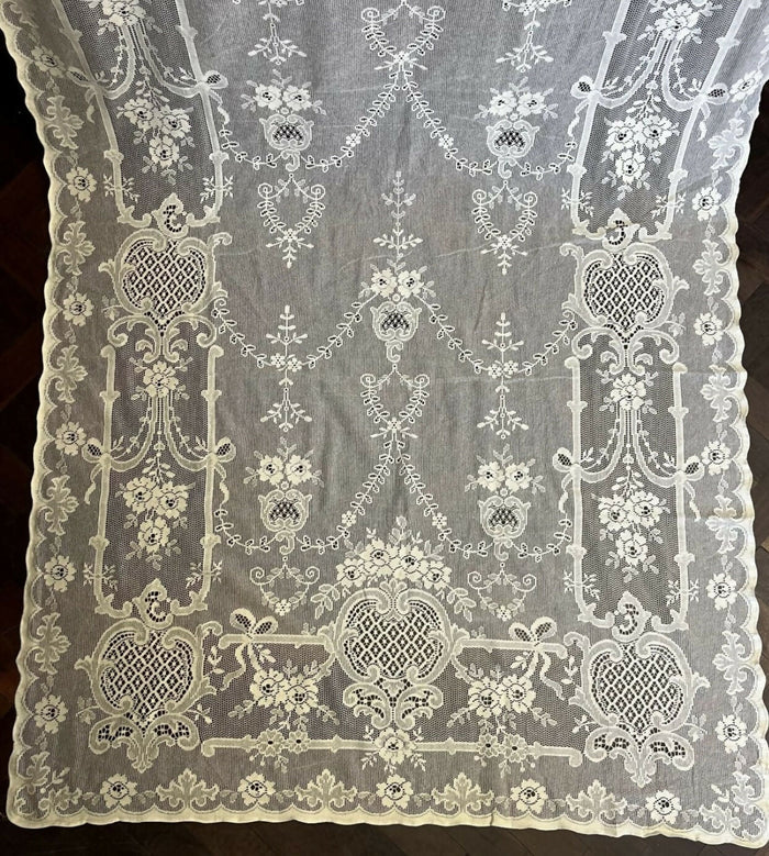Olivia c1870 period design cotton lace panel readymade 58"/90”