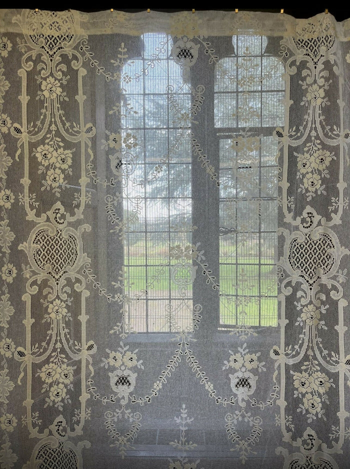 Olivia c1870 period design cotton lace panel readymade 58"/90”