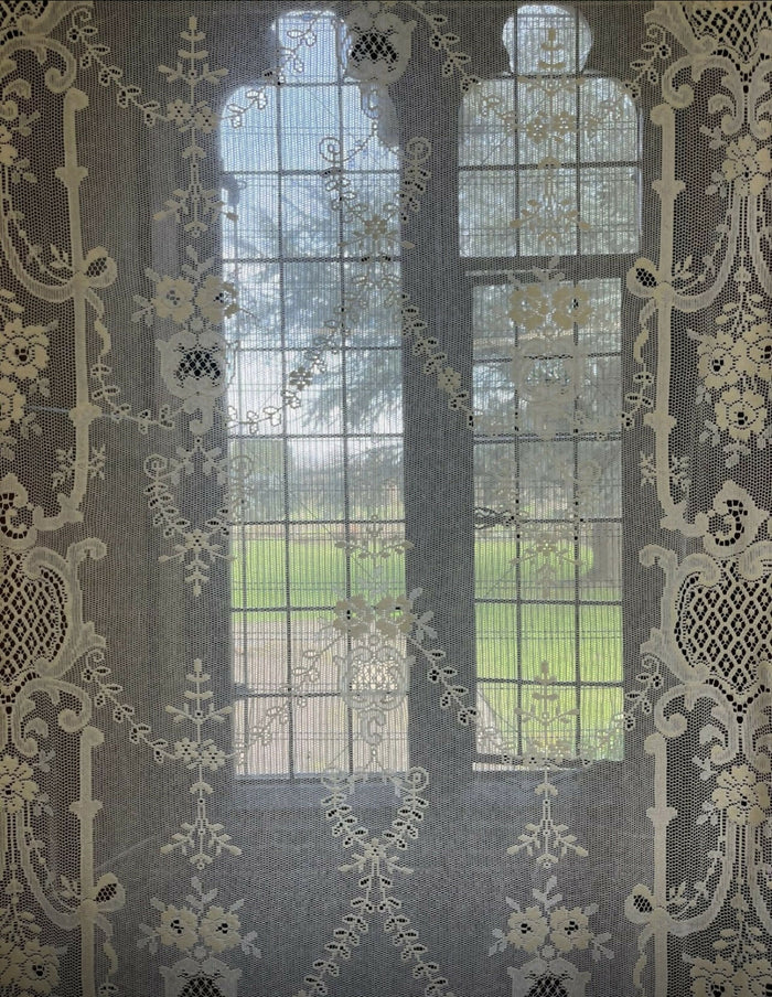 Olivia c1870 period design cotton lace panel readymade 58"/90”