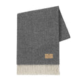 Cashmere Throw - Lands Downunder Black Onyx Pinstripe Cashmere Throw on White Background