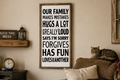 Our Family Sign, Farmhouse Family Rules Sign, Hand Painted Wood Sign, Family Wall Decor, Rustic Farmhouse Decor, Family Gift
