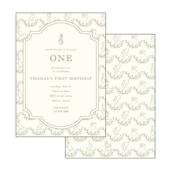peter rabbit birthday | invitation