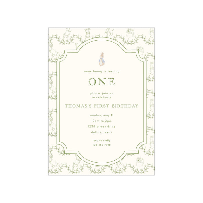 peter rabbit birthday | invitation