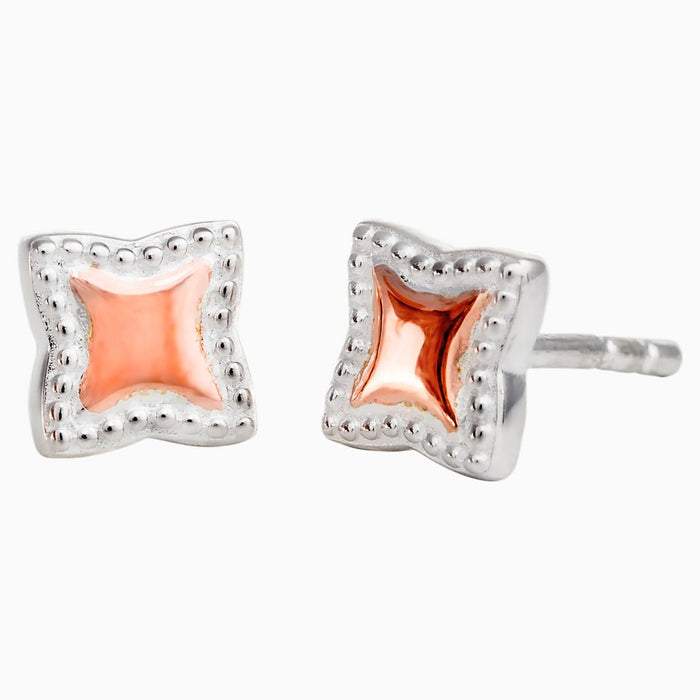 PETITE MILGRAIN STAR STUD- ROSEGOLD