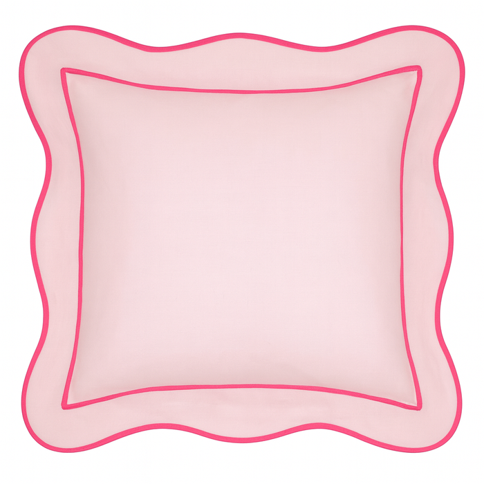 Pink & Hot Pink Linen Scallop Shams