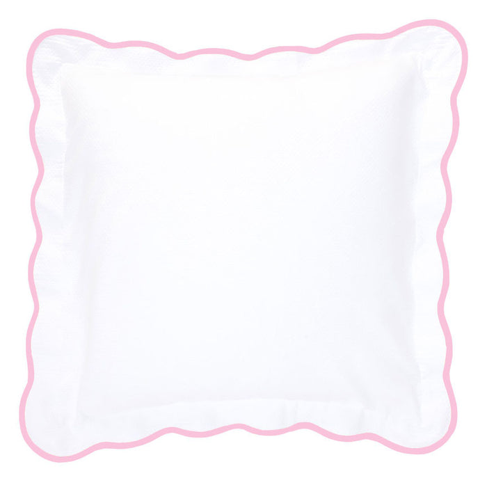 Pink Pique Scallop Shams