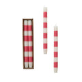 Pink Stripe Taper Candles in Box - The Preppy Bunny