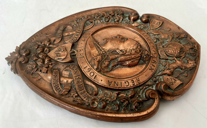 Queen Victoria Electrotype Copper Portrait Plaque, circa 1901.