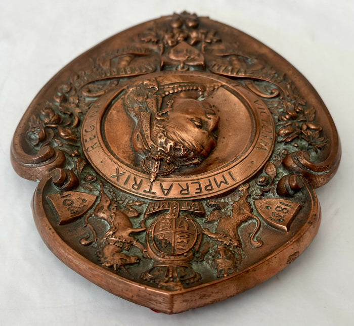 Queen Victoria Electrotype Copper Portrait Plaque, circa 1901.