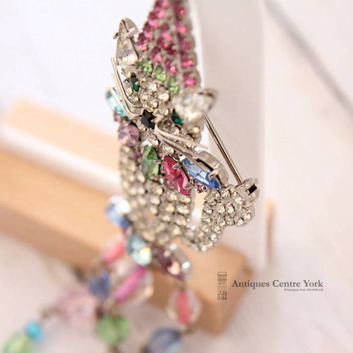 Rare Butler & Wilson Large Crystal Cat Brooch