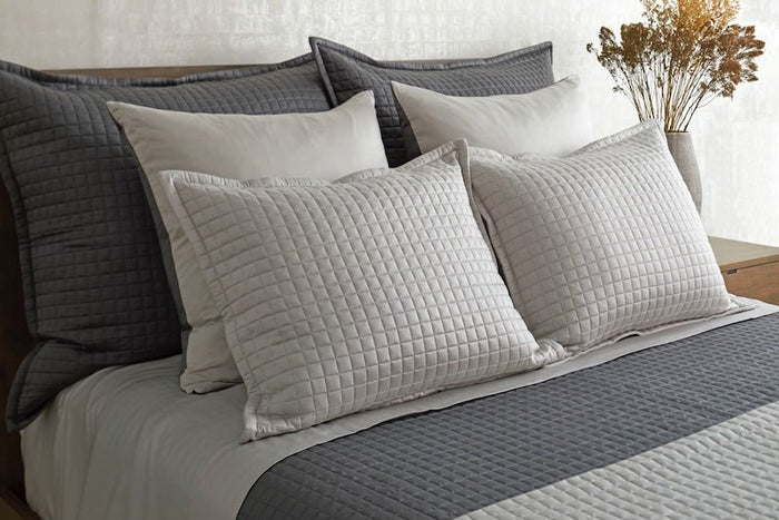 Shams - Close Ready-to-Bed 2.0 Quilted Sham Silver by Ann Gish at Fig Linens and Home