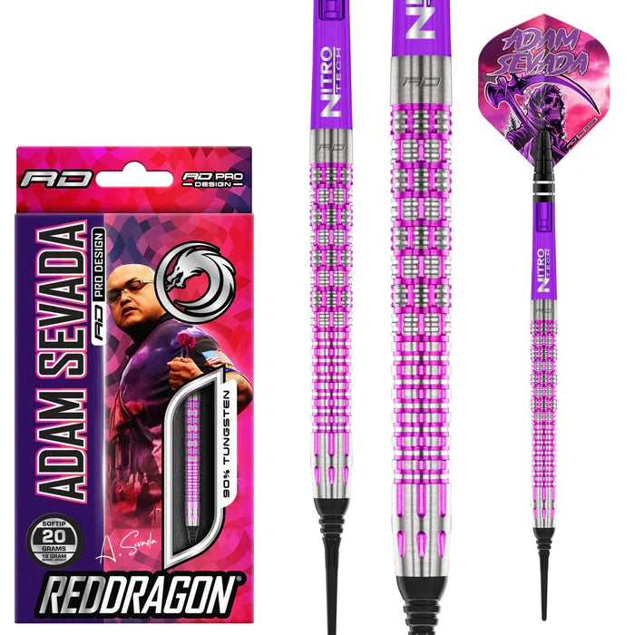 Red Dragon Adam Sevada Soft Tip Dart Set - 22g