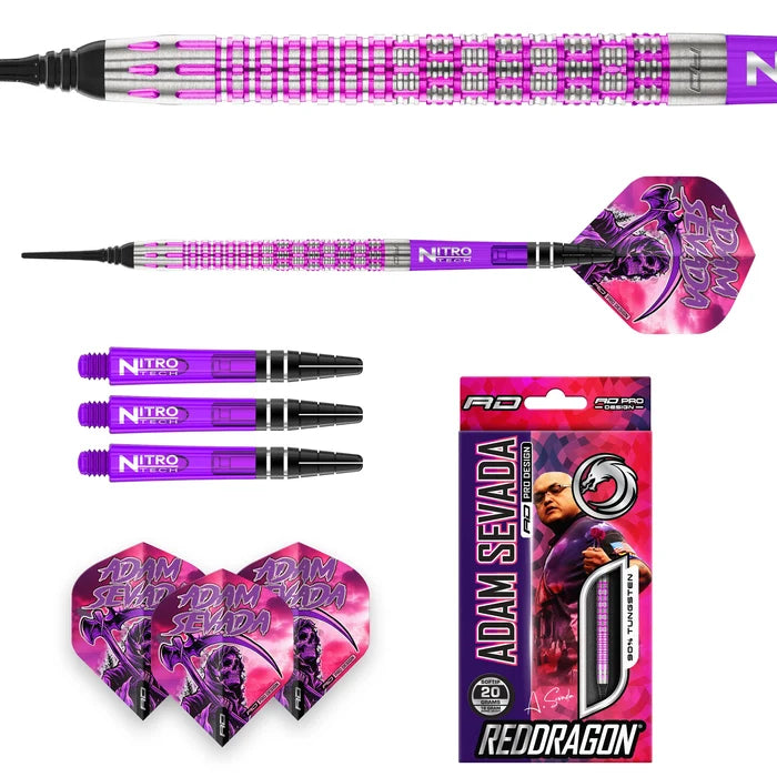 Red Dragon Adam Sevada Soft Tip Dart Set - 22g