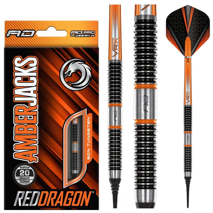 Red Dragon Amberjack 18 Soft Tip Dart Set - 20g