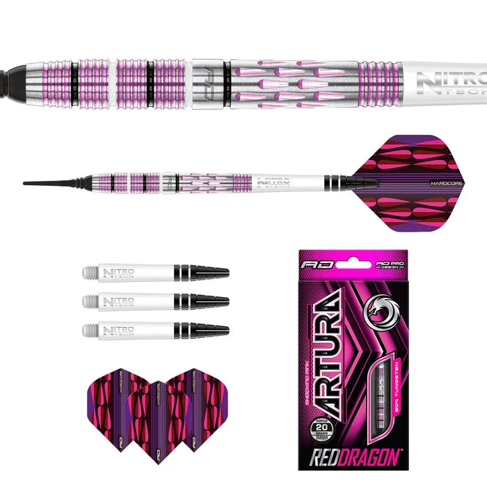 Red Dragon Artura Shocking Pink Soft Tip Dart Set - 20g