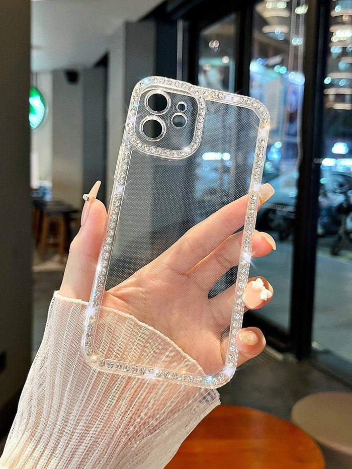 Rhinestone Decor Clear Phone Case - Decotree.co Online Shop