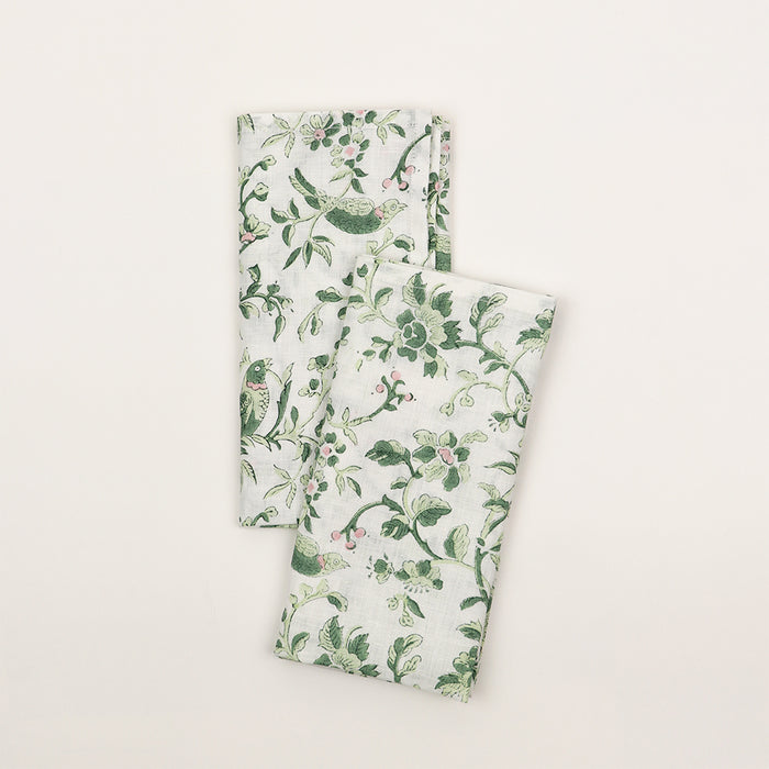 Robin & Peony Linen Dinner Napkins, set of 2