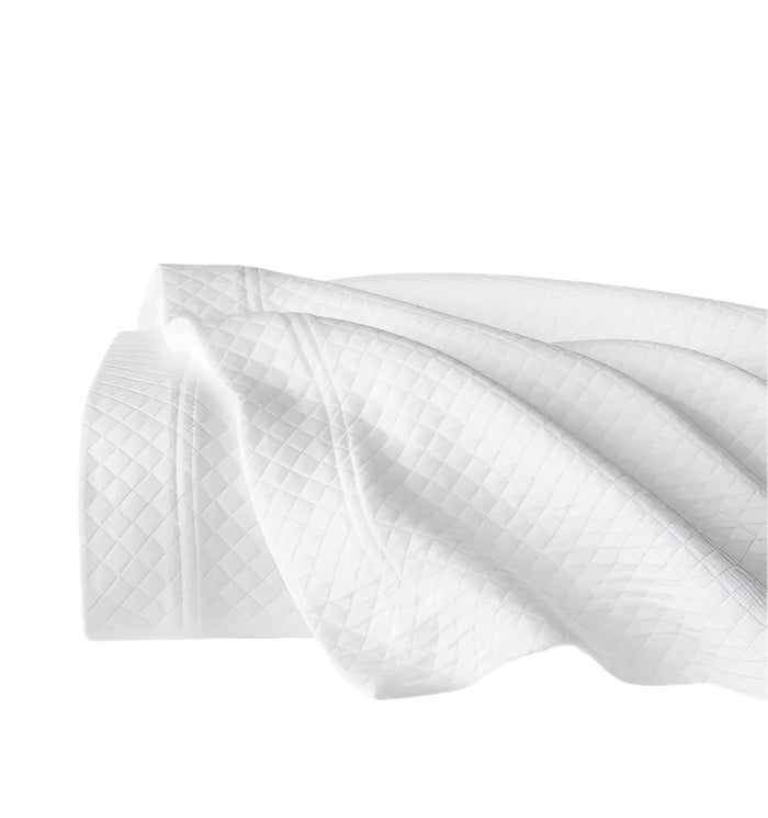 Coverlet - Sferra Linens Rombo White Coverlets - Matelasse Bedspread at Fig Linens and Home
