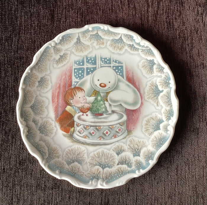 Royal Doulton Snowman Plate - Royal Doulton Christmas Cake Plate Boxed