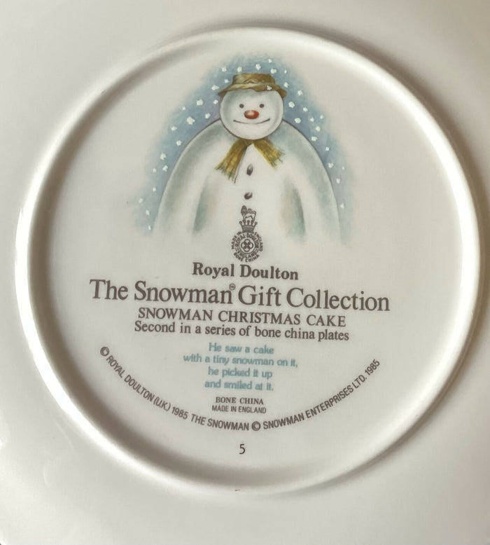 Royal Doulton Snowman Plate - Royal Doulton Christmas Cake Plate Boxed
