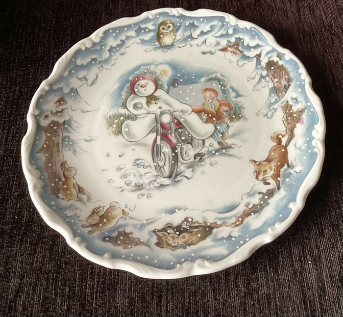 Royal Doulton Snowman Plate - Royal Doulton Motorbike Plate Boxed