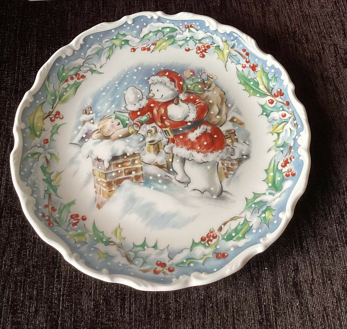 Royal Doulton Snowman Plate - Royal Doulton Snowman Visit Plate Boxed