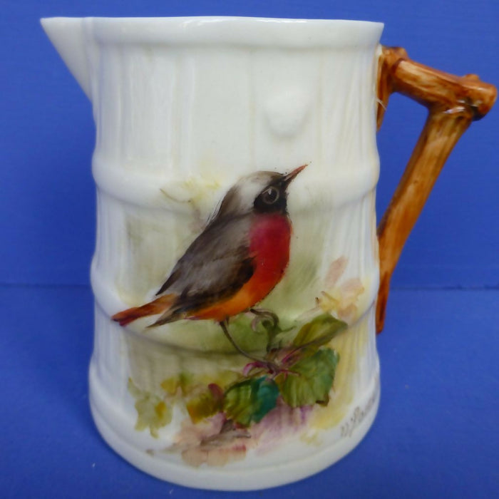 Royal Worcester Barrel Jug - Redstart Signed By William Powell