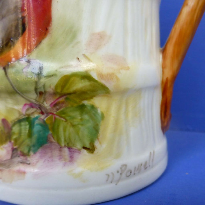 Royal Worcester Barrel Jug - Redstart Signed By William Powell