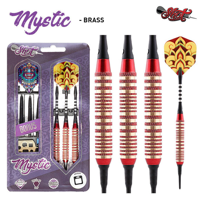 Shot Darts Mystic Red Soft Tip Darts Set - 18g