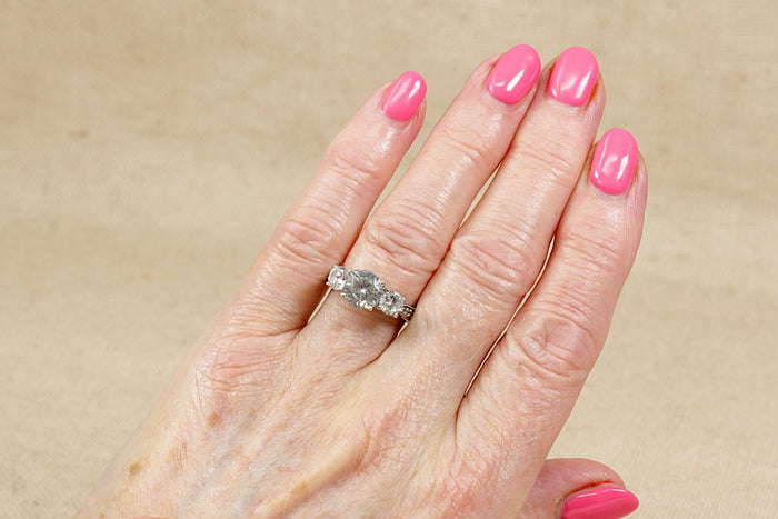 Silver & CZ Trilogy Ring