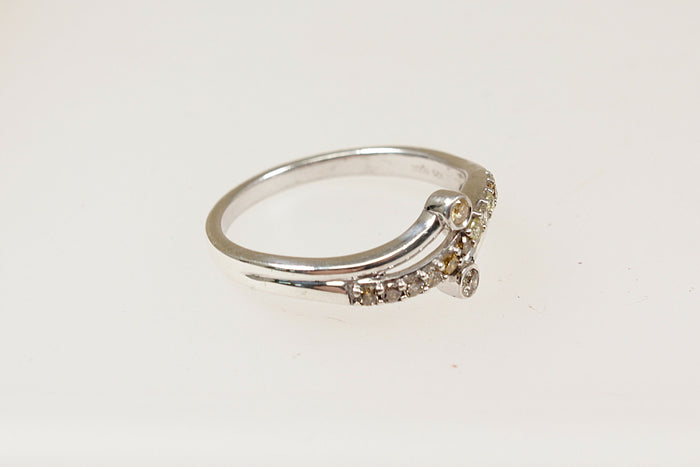 Silver & Diamond Set Cluster Ring