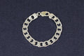 Silver Flat Curb Link Bracelet with Lobster Clasp